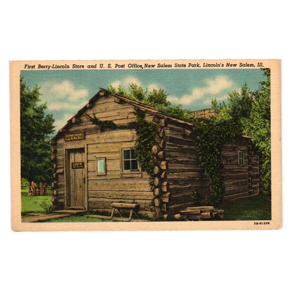 First Berry Lincoln Store Post Office New Salem State Park IL Vintage Postcard - Picture 1 of 2